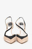 Rene Caovilla Pink/Black Satin Crystal Embellished Slingback Heels Size 41.5