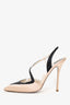 Rene Caovilla Pink/Black Satin Crystal Embellished Slingback Heels Size 41.5