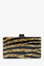 Edie Parker Gold/Black Animal Print Acrylic Minaudière