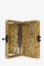 Edie Parker Gold/Black Animal Print Acrylic Minaudière