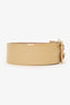 Valentino Beige Patent Leather Pearl/Crystal Buckle Wide Belt Size 85/34
