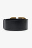 Valentino Black Leather V-Logo Wide Waist Belt