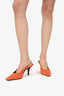 Gucci Orange GG Logo Mesh Crystal Embellishments Slingback Pumps Size 41