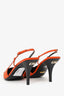 Gucci Orange GG Logo Mesh Crystal Embellishments Slingback Pumps Size 41