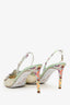 Rene Caovilla Grey Lace Jewel Slingback Venezia Pumps Size 41