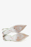 Rene Caovilla Grey Lace Jewel Slingback Venezia Pumps Size 41