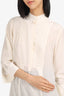 Alexander McQueen Cream Silk Pleated Shirt Size 42