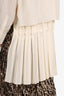 Alexander McQueen Cream Silk Pleated Shirt Size 42