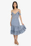 Altuzarra Blue Silk Ruffle Dress Estimated Size S