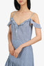 Altuzarra Blue Silk Ruffle Dress Estimated Size S