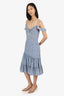 Altuzarra Blue Silk Ruffle Dress Estimated Size S