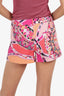 Emilio Pucci Pink/Orange Printed Mini Shorts Size 8