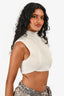 Chloe Cream Knit Mockneck Crop Top Size M