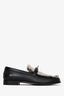 Hermès Black Leather Beige Canvas Destin Leather Loafers Size 36.5