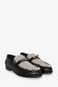 Hermès Black Leather Beige Canvas Destin Leather Loafers Size 36.5