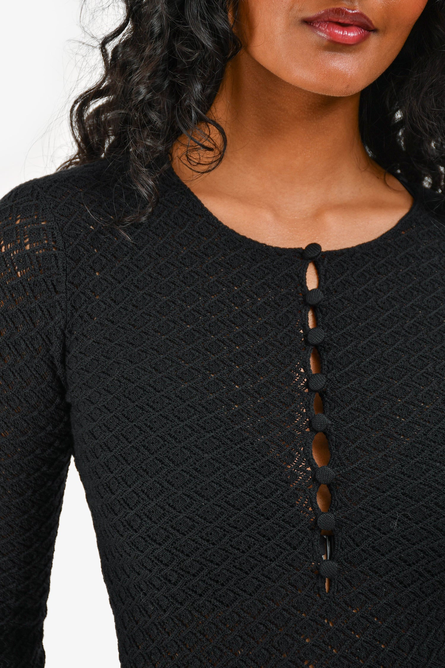 white christmas dresses Saint Laurent Black Wool Blend Crochet Knit Mini  Dress Size XS  Mine & Yours