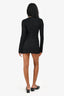 Saint Laurent Black Wool Blend Crochet Knit Mini Dress Size XS
