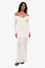 LPA White Knit Off The Shoulder Maxi Dress Size S
