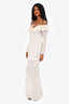 LPA White Knit Off The Shoulder Maxi Dress Size S