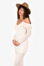 LPA White Knit Off The Shoulder Maxi Dress Size S
