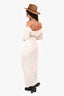 LPA White Knit Off The Shoulder Maxi Dress Size S