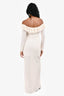 LPA White Knit Off The Shoulder Maxi Dress Size S