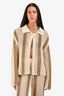 Lovers + Friends Cream/Taupe Crochet Button Down Shirt Size M