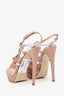 Miu Miu Pink Satin Crystal Embellishments T-Strap Sandals Size 35.5