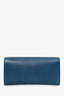 Saint Laurent Blue Leather Navy Blue Glazed Leather Belle De Jour Flap Clutch