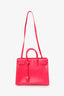 Saint Laurent Hot Pink Leather Small Sac De Jour with Strap