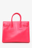 Saint Laurent Hot Pink Leather Small Sac De Jour with Strap