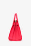 Saint Laurent Hot Pink Leather Small Sac De Jour with Strap