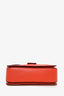 Miu Miu Red/Orange Leather Madras Leather Push Lock Flap Top Handle Bag