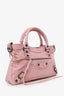 Balenciaga Pink Lizard Embossed Leather Motocross Classic City