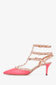 Valentino Pink Leather Rockstud Heels Size 38