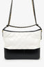 Pre-Loved Chanel™ 2017 Black/White Quilted Lambskin Leather Medium Gabrielle Bag