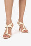 Jimmy Choo Cream Patent Strappy Heeled Sandals Size 40