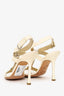 Jimmy Choo Cream Patent Strappy Heeled Sandals Size 40
