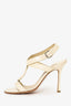 Jimmy Choo Cream Patent Strappy Heeled Sandals Size 40