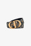 Christian Dior Navy Oblique Canvas GHW Belt Size 90