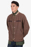 Sacai Brown/Green Plaid Layered Zip-up Jacket Size 4 Mens