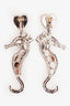 Alessandra Rich Crystal Seahorse Heart Clip On Earrings