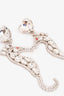 Alessandra Rich Crystal Seahorse Heart Clip On Earrings