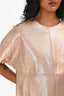 Gucci Pink Iridescent Leather Short Sleeves Shift Dress Size 38