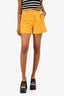 Dolce & Gabbana Mustard Yellow Jacquard High Waisted Shorts Size 38