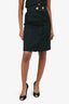Louis Vuitton Black Eyelet Lace Vest Size 34 + Midi Skirt Size 36 Set