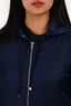 Gucci Vintage Blue GG Monogram Nylon Zip-Up Windbreaker Hooded Jacket Size S