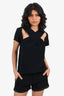 Kenzo Black Criss-cross Cut-out Short Sleeve Top Size 36