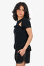 Kenzo Black Criss-cross Cut-out Short Sleeve Top Size 36