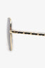Pre-Loved Chanel™ Gold/Black Metal Calfskin Butterfly Pearl Chain Sunglasses 4274Q